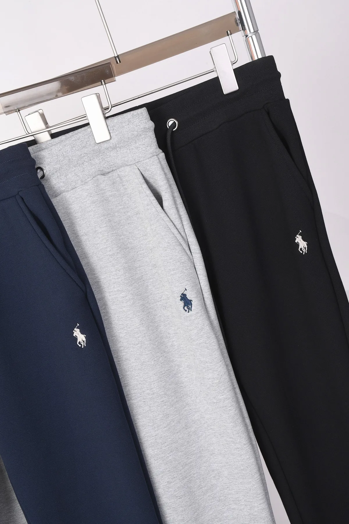 P210 2780#RL Ralph Lauren pony embroidered velvet sweatpants trousers Color: black royal blue gray Size: M-XXL Fabric: 500g composite Austrian velvet Can be matched with 2817 velvet suit